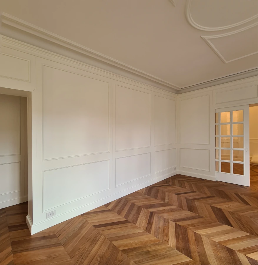 boiserie laccata bianca Lo Cascio Roma